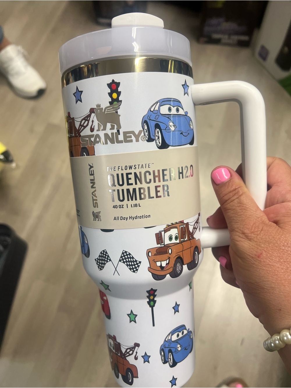Stanley White Kids Travel Mug with Cars Characters - Picture 8 of 11